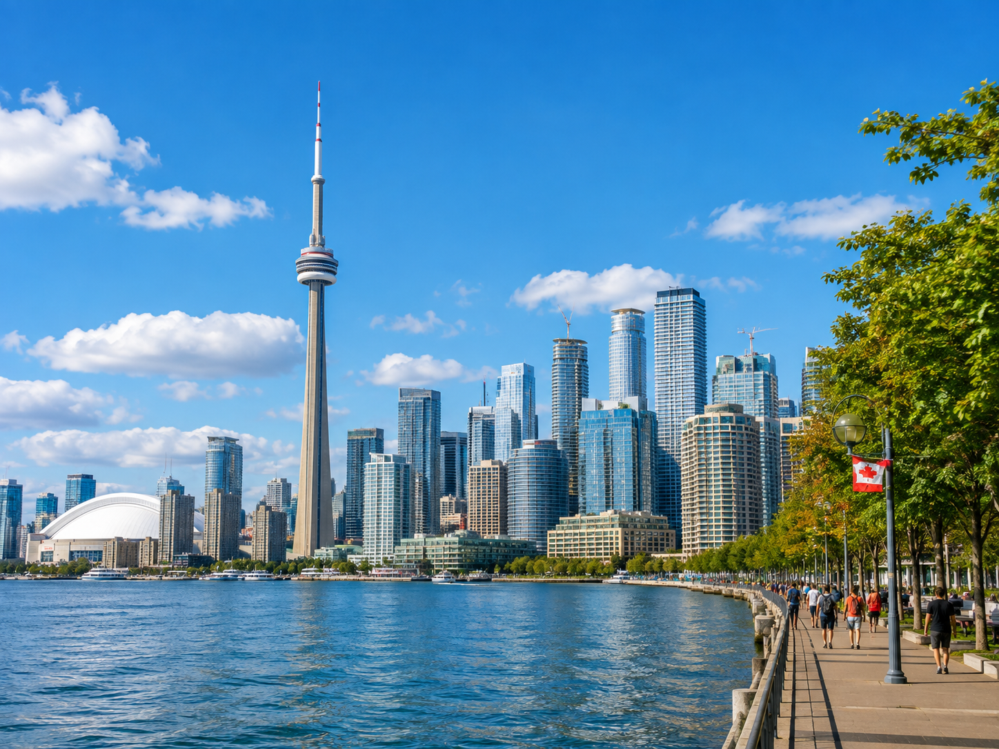 Toronto waterfront skyline with the CN Tower